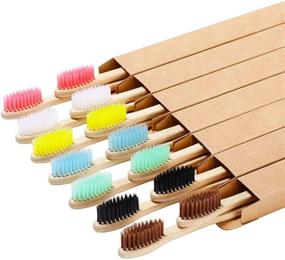 img 4 attached to 14 Pcs Biodegradable Natural Green Bamboo Toothbrush Set - Soft Bristles, BPA Free, Eco-Friendly, Professional Bamboo Toothbrush in Seven Colors