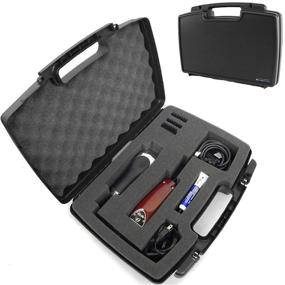 img 4 attached to Barber Clippers Case - Hard Shell Travel Organizer & Foam Bag for Clippers, Trimmer, Supplies - Compatible with Oster Classic 76, Andis Cordless, Blades, Scissors - CASEMATIX - Case Only