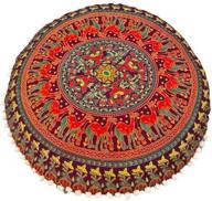 🪑 22” bohemian mandala pouf cover for dream carts floor pillows - hippie decorative boho cushion seating throw ottoman cases, round shams footstool - home decor without filler logo