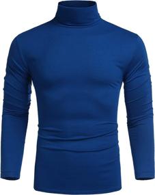 img 3 attached to 👕 COOFANDY Men's Casual Slim Fit Turtleneck T Shirts: Lightweight Basic Cotton Pullovers for Effortlessly Stylish Outfits