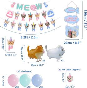 img 3 attached to All-Inclusive Cat Party Decorations for a Purr-fect Birthday Bash: HAPPY BIRTHDAY and MEOW Cat Face Banner, Macaron Balloon Banners, Cake Topper, Walking Cat Balloons, Ideal for Cat Lovers and Kids Cat Theme Birthday Party