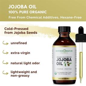 img 1 attached to 🥥 USDA Certified Organic Jojoba Oil - 100% Pure, Cold Pressed & Unrefined Hexane Free Oil (4oz) - Natural Moisturizer for Face, Hair & Skin - Non-GMO & Cruelty Free