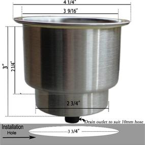 img 2 attached to Stainless Steel Cup Drink Holder Insert for Marine Boat RV Camper with Drain & LED (2PCS Blue, 15LED)