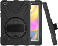 📱 ccmao galaxy tab a 8.0 case 2019 - full-body impact resistant cover for samsung galaxy tab a 8.0 inch - with hand strap and 360-degree rotating kickstand - black logo