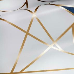img 1 attached to Stunning RoomMates Blue and Metallic Gold Fracture Peel and Stick Wallpaper for a Glamorous Décor
