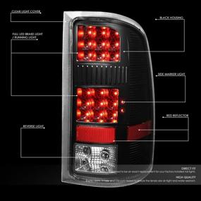 img 3 attached to DNA Моторинг TL-GMCSIE07-LED Черно-прозрачный задний фонарь со всей светодиодной подсветкой для GMC Sierra 2007-2014.