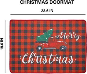 img 1 attached to Christmas Buffalo Plaid Door Mat: Festive Welcome Doormat for Indoor & Outdoor Use, 28x19.8 Inch