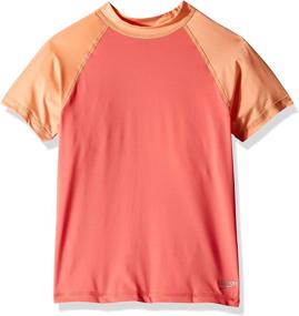 img 4 attached to 👚 Speedo Girls' UV Swim Shirt Short Sleeve Color Block Rashguard - Limited Availability