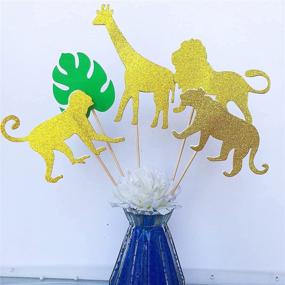 img 3 attached to ALISSAR Centerpiece Sticks Jungle Decorations Animal Birthday