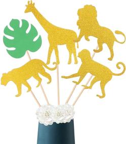 img 4 attached to ALISSAR Centerpiece Sticks Jungle Decorations Animal Birthday
