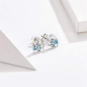 img 1 attached to 🐾 Stylish CZ Animal Dog Paw Earring Stud - Hypoallergenic Sterling Silver Jewelry for Women, Teens, and Grandmas - Perfect Birthday or Christmas Day Gift for Best Friends or Teachers