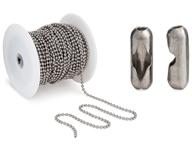 🔗 bundle: #6 stainless steel chain beaded ball - 100 feet spool with #6 couplings logo