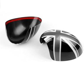 img 2 attached to 🔍 Topteng Checkered Mirror Caps for MINI Cooper R55 R56 R57 Power Fold Mirrors - Compatible With Auto Powerfolding Models (See Description for Fitment)