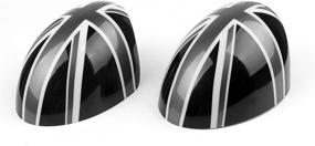 img 4 attached to 🔍 Topteng Checkered Mirror Caps for MINI Cooper R55 R56 R57 Power Fold Mirrors - Compatible With Auto Powerfolding Models (See Description for Fitment)