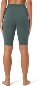 img 1 attached to 🩳 Rataves Women's 10-Inch Workout Yoga Shorts with Pockets - High-Waisted Athletic Running Biker Shorts (007)