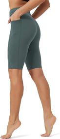 img 2 attached to 🩳 Rataves Women's 10-Inch Workout Yoga Shorts with Pockets - High-Waisted Athletic Running Biker Shorts (007)