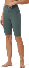 img 3 attached to 🩳 Rataves Women's 10-Inch Workout Yoga Shorts with Pockets - High-Waisted Athletic Running Biker Shorts (007)