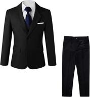 👔 stylish and elegant: kretenier formal suits charcoal dress boys' clothing in suits & sport coats logo