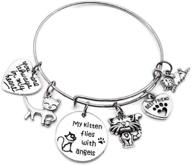 🐱 cat bracelet: pet lover wristband with kitty charm, memorial paw print, and bangle jewelry for cat lovers logo