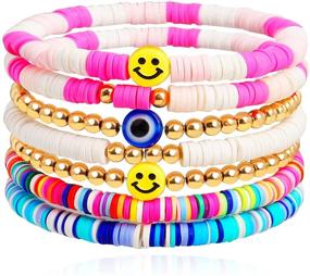 img 4 attached to 🎁 Cute Long Tiantian Bracelets for Teen Girls: Adjustable Boho Beach Ocean Wave String Anklet Bracelet Set for Women - Perfect Christmas Gifts