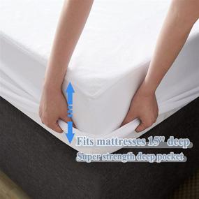 img 1 attached to 🛏️ Queen Size Waterproof Mattress Protector by Howsheep - Cotton Terry Fitted Mattress Pad Cover with Deep Pocket, Soft Breathable Bed Mattress Cover Stretches up to 15 Inches Deep Pocket - 60x80 Inch