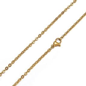 img 2 attached to Pack of 12 Gold Plated Stainless Steel Link Cable Chain Necklaces - 24 Inch, 3MM - Ideal for Jewelry Accessories DIY Making