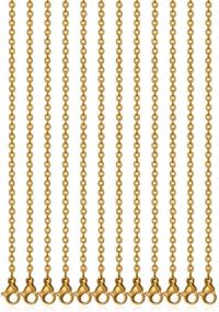 img 4 attached to Pack of 12 Gold Plated Stainless Steel Link Cable Chain Necklaces - 24 Inch, 3MM - Ideal for Jewelry Accessories DIY Making