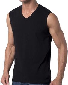 img 3 attached to Y2Y2 Sleeveless V Neck T Shirt White Men's Clothing for T-Shirts & Tanks