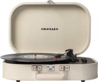 crosley cr8009a-du переносной виниловый проигрыватель discovery vintage со встроенным bluetooth и ременным приводом на 3 скорости в цвете дюна логотип