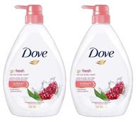 гель для душа dove go fresh revive с помпой, гранат и лимонная вербена - 2 упаковки по 34 жидких унции каждая, общим объемом 1 литр. логотип