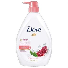 img 1 attached to Гель для душа Dove Go Fresh Revive с помпой, гранат и лимонная вербена - 2 упаковки по 34 жидких унции каждая, общим объемом 1 литр.