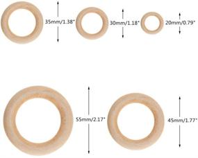 img 3 attached to ISusser Unfinished Wood Rings for Craft: 50 Pieces - Ideal for Jewelry Making, Macrame & More (5 Sizes)