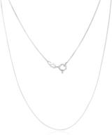 italian-made .925 sterling silver box chain necklace with width options ranging from 0.7mm to 1.7mm logo