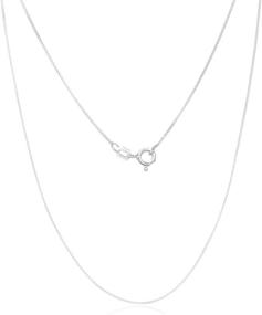 img 4 attached to Italian-Made .925 Sterling Silver Box Chain Necklace with Width Options Ranging from 0.7mm to 1.7mm