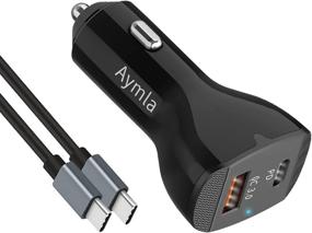 img 4 attached to ⚡ Aymla Супер Быстрая 45W USB C автомобильная зарядка, PD[PPS] и QC3.0 быстрый адаптер для Samsung Galaxy S21/S20/Ultra/Plus, Note 10 Plus/20 Ultra, S20 FE, iPad Pro - кабель Type-C длиной 6,6 фута.