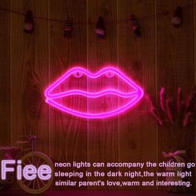 img 1 attached to 💋 Pink Lip Shaped Neon Signs - LED Wall Decoration Lights, Safety Art Night Table Lamp with Battery Powered/USB - Perfect Kids Gift, Baby Room Decor, Wedding Decorations (Pink Lip)