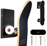 🛹 benebliss skateboard wall mount, bamboo longboard hanger rack, electric & e-boards holder, black wooden wall shelf for boards, skateboards storage mounts & deck display (board not included) logo