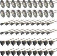 🔧 heymous wire brushes wheels set - steel flat cup-shaped polishing brushes for cleaning, rust removal, paint stripping - metal wire bristles bits for die grinder rotary tools - includes accessory mandrel 3mm - pack of 60 pieces logo