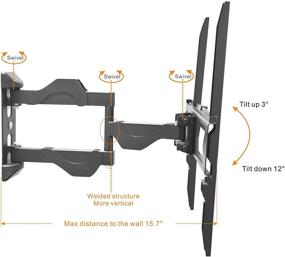 img 1 attached to 📺 Universal Full Motion TV Wall Mount: Ultimate Support for 26-60 inch LCD LED Plasma TVs | Max VESA 400x400mm, 77 lbs.