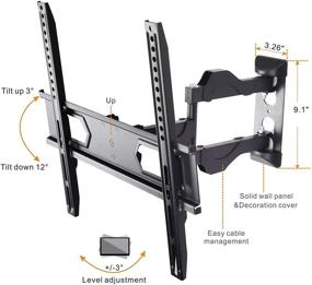 img 3 attached to 📺 Universal Full Motion TV Wall Mount: Ultimate Support for 26-60 inch LCD LED Plasma TVs | Max VESA 400x400mm, 77 lbs.