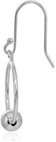 img 2 attached to 💍 Sterling Silver Hoop Earrings with Polished Open Circle Bead Frontal Drop Dangle