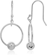 💍 sterling silver hoop earrings with polished open circle bead frontal drop dangle logo