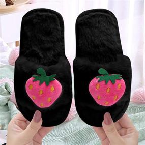 img 3 attached to Yinbwol Boys' Fluffy 👦 Slippers for Bedroom and Outdoor Wear