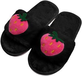 img 4 attached to Yinbwol Boys' Fluffy 👦 Slippers for Bedroom and Outdoor Wear