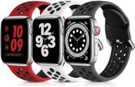 👥 леробо 3 упаковки совместимых ремешков для apple watch - мягкие и дышащие спортивные силиконовые ремешки для apple watch se и серии 7/6/5/4/3/2/1 - женщины и мужчины, размер 38 мм/40 мм/41 мм s/m логотип