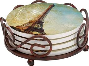 img 1 attached to 🌟 Golden Paris Thirstystone Stoneware Coaster: Elegant Drinkware Protection