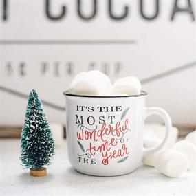 img 3 attached to Sweet Water Decor Christmas Coffee Mug - Rustic 16oz Ceramic Campfire Style Coffee Cup, Microwave 🎄 & Dishwasher Safe - Festive Seasonal Holiday Mug for Women: It's the Most Wonderful Time of the Year