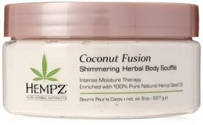 img 4 attached to 🥥 Hempz Coconut Fusion Herbal Shimmering Body Souffle, 8 oz. - Nourishing Shea Butter Lotion for Immediate Hydration, Skincare, Fragranced Beauty Products for Women and Men - Whipped Hemp Body Cream