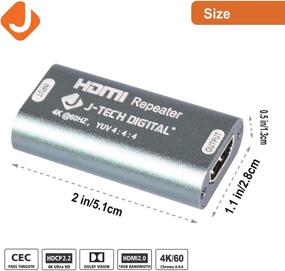 img 3 attached to 🔌 J-Tech Digital HDMI 2.0 Репитер, удлинитель сигнала с поддержкой 1080P, 4Kx2K@60HZ, HDCP2.2/1.4, EDID-передачей, CEC, HDR и пропускной способностью 18 Гбит/с