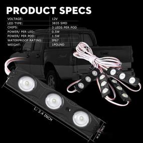 img 3 attached to Enhance Your Truck Bed with BEEYEO LED Rock Lights: 24 LEDs Truck Bed Lighting Kit for Off-Road Adventures - 8 PCS, White